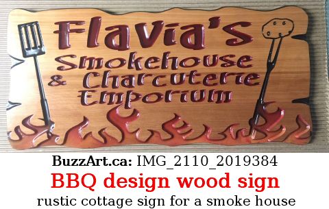 rustic cottage sign for a smoke house